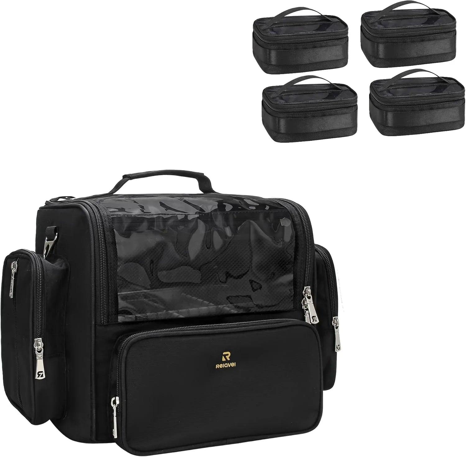 Extra Large Professional Makeup Brush Bag with Adjustable Dividers & Shoulder Strap - Dazzling Beauty Solution
