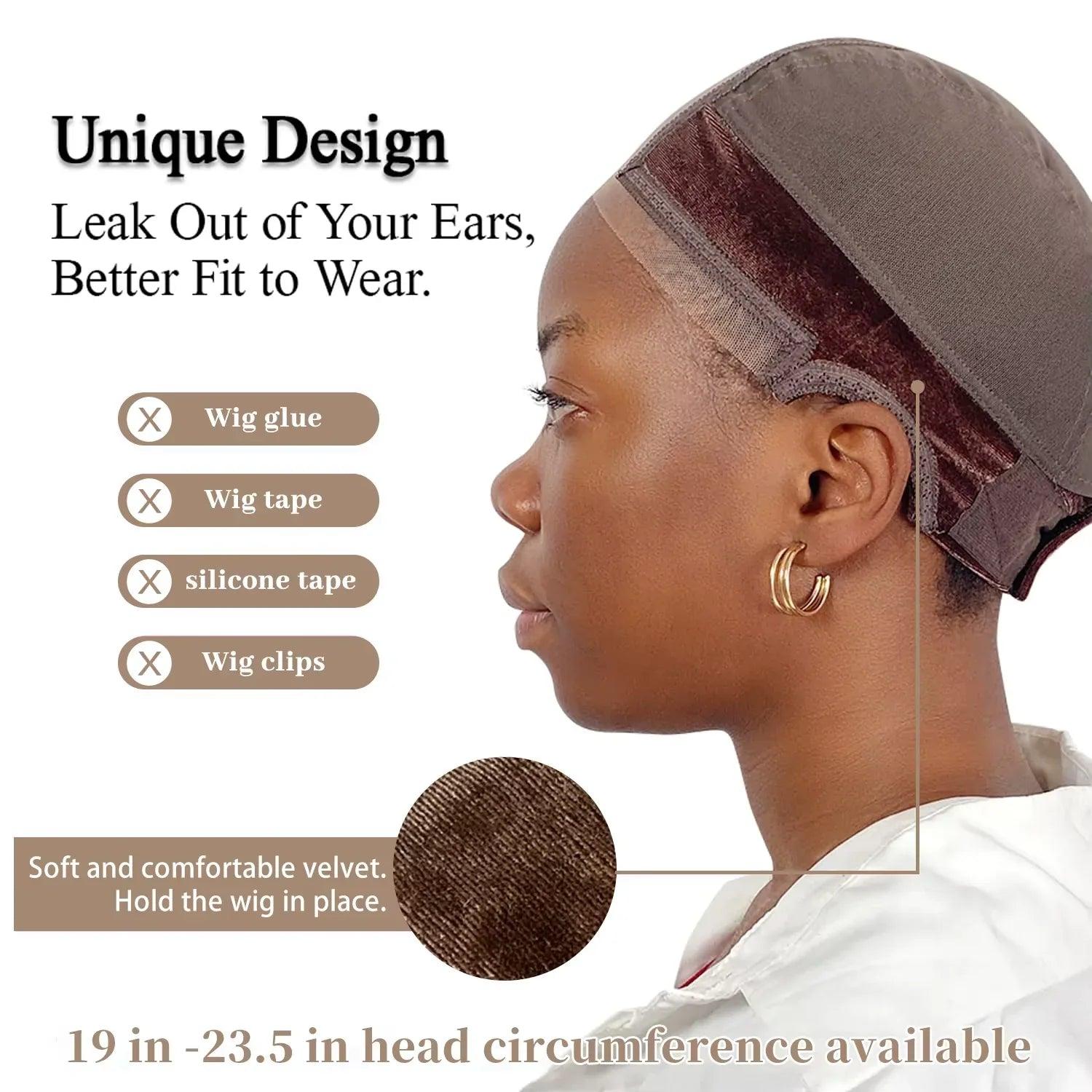 3-Piece Anti-Slip Wig Cap Set – Available in Black, Light, or Brown - Dazzling Beauty Solution