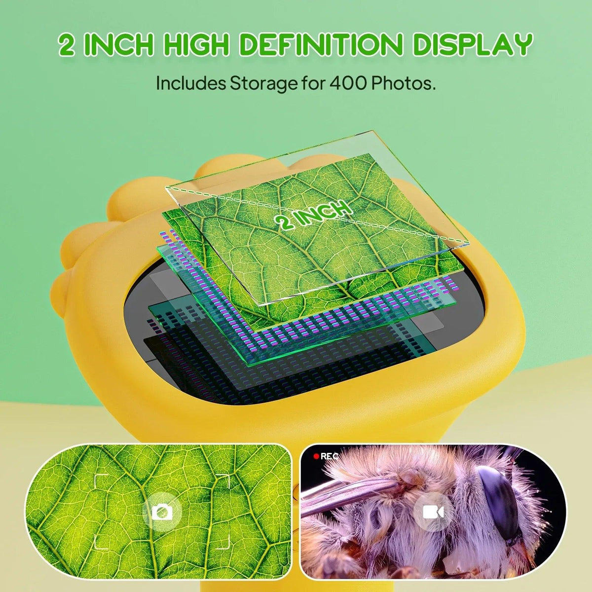 Kids’ Digital Microscope with 2” Screen – 200x Zoom Science Kit for Ages 3–8 - Dazzling Beauty Solution