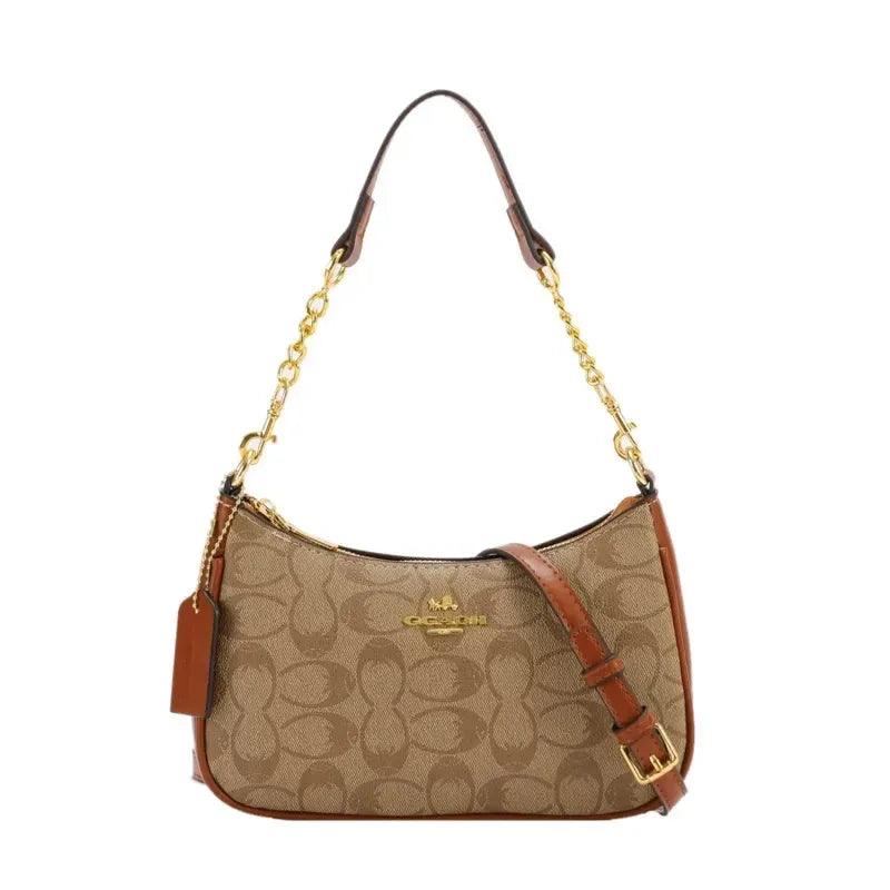 Floral Designer Shoulder Bag – Elegant Leather Handbag with Adjustable Strap & Multiple Compartments - Dazzling Beauty Solution
