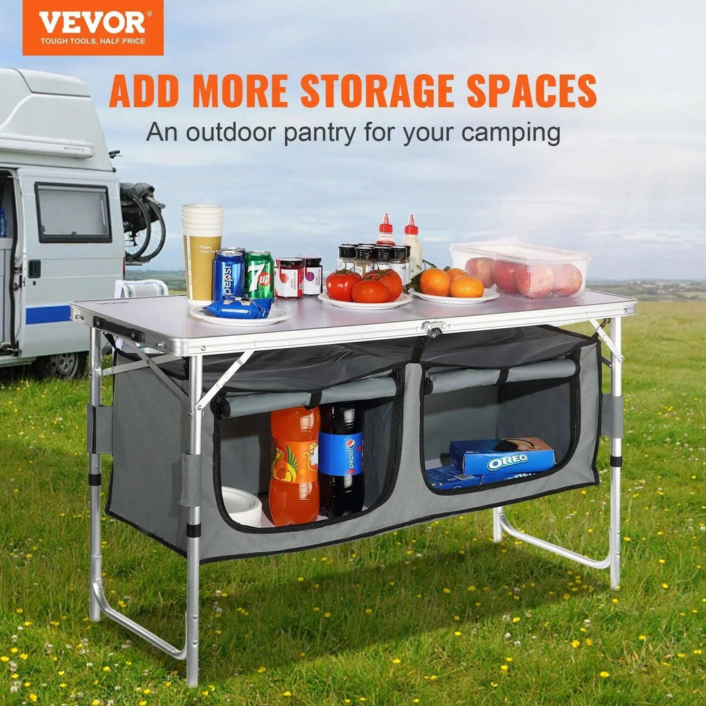 VEVOR Folding Camping Kitchen Table – Portable Outdoor Cooking Station - Dazzling Beauty Solution