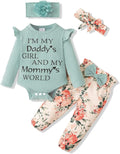 Floral Ruffle Romper & Pants Set – Baby Girl Cotton Outfit 0-3 Months - Dazzling Beauty Solution