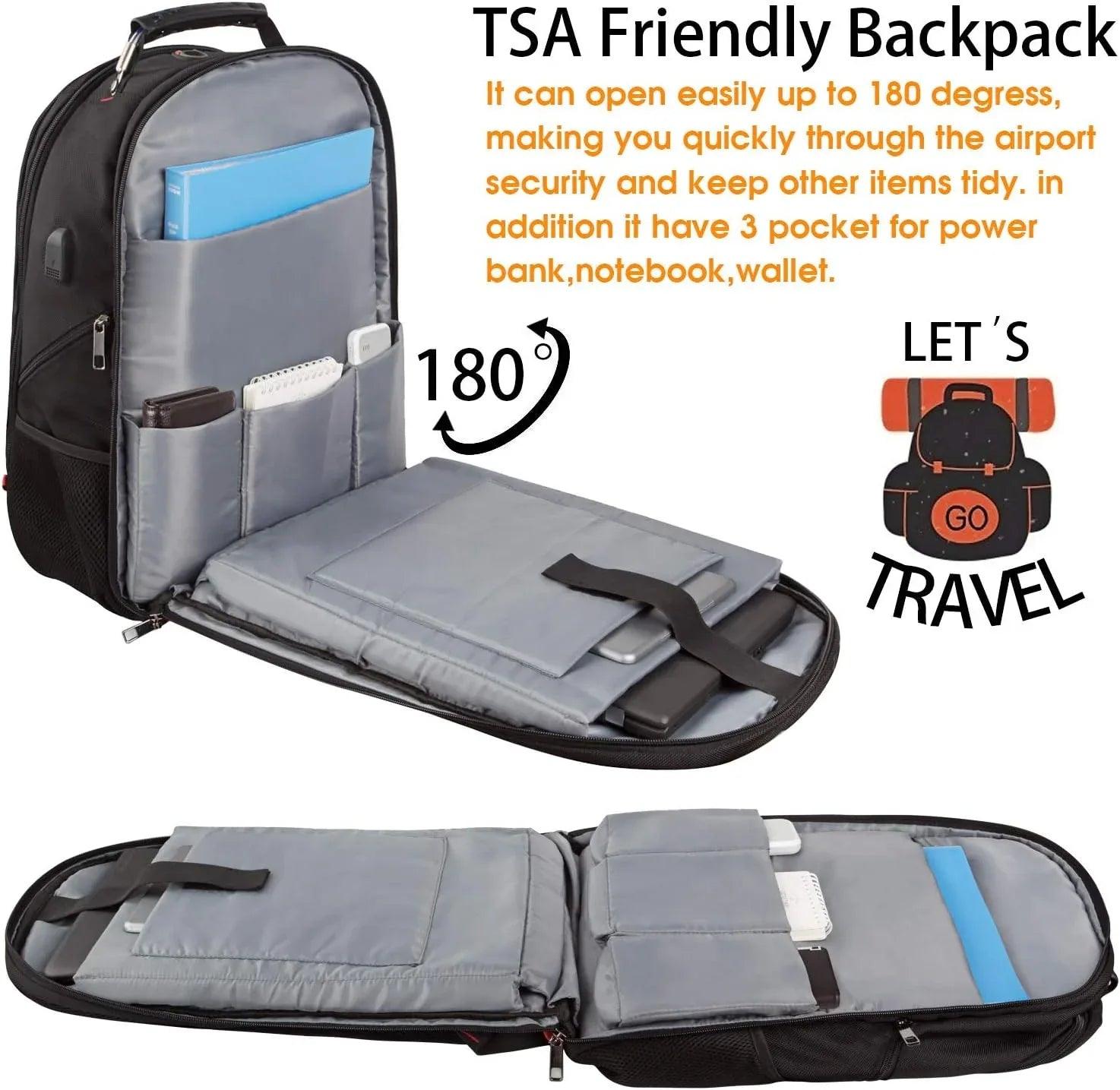 XL Travel Laptop Backpack – USB & RFID Secure - Dazzling Beauty Solution