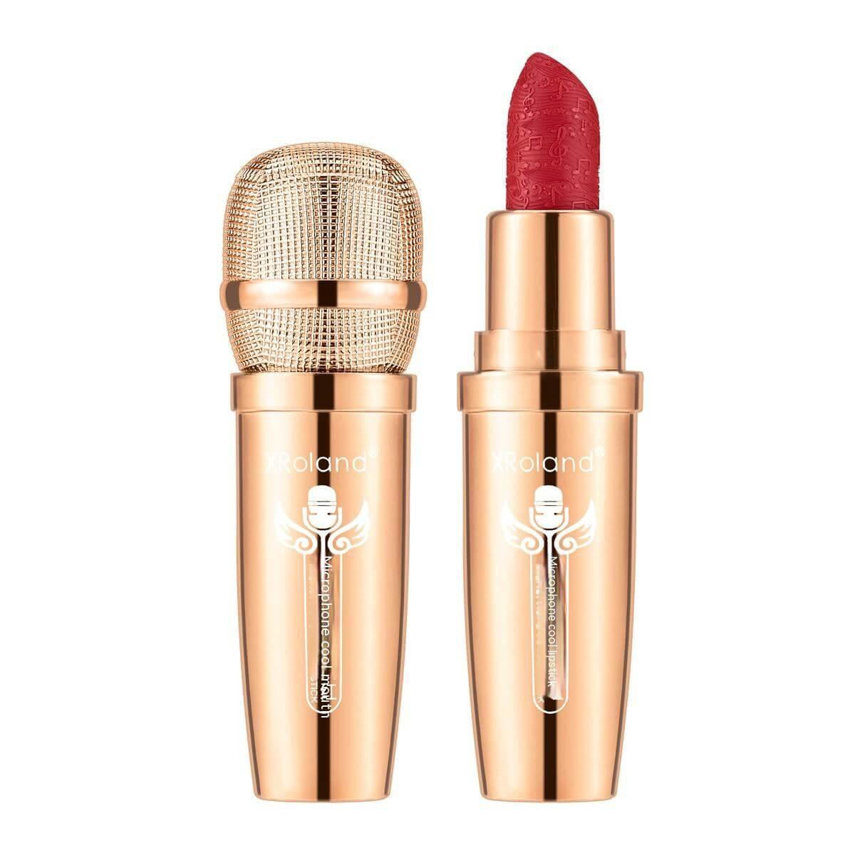 Cool Microphone Embossed Lipstick Not Easy To Makeup Long-lasting - Dazzling Beauty Solution
