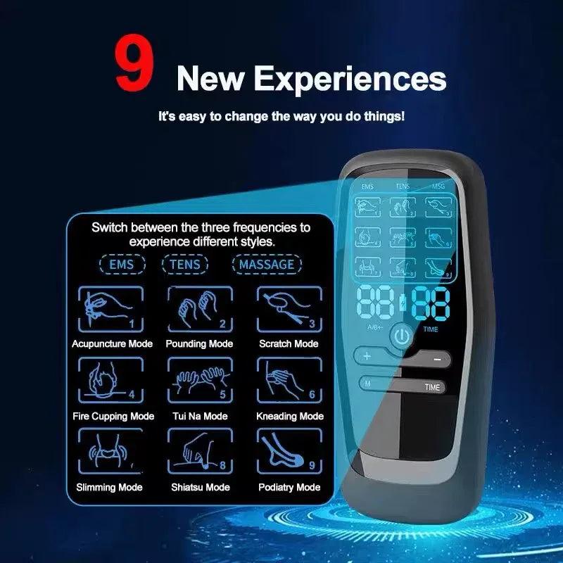 TENS Electric Muscle Stimulator – 6 Modes, 19 Intensity Levels for Pain Relief with Hydrogel Pads & USB Rechargeable - Dazzling Beauty Solution