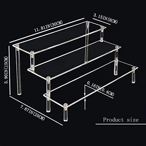 3 Tier Clear Acrylic Display Riser Organizer - Dazzling Beauty Solution