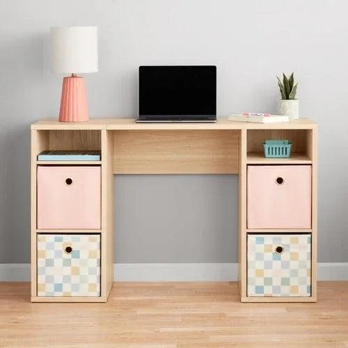 4-Cube Storage Desk – 47” Workstation with Shelves for Home Office or Study - Dazzling Beauty Solution