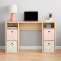 4-Cube Storage Desk – 47” Workstation with Shelves for Home Office or Study - Dazzling Beauty Solution