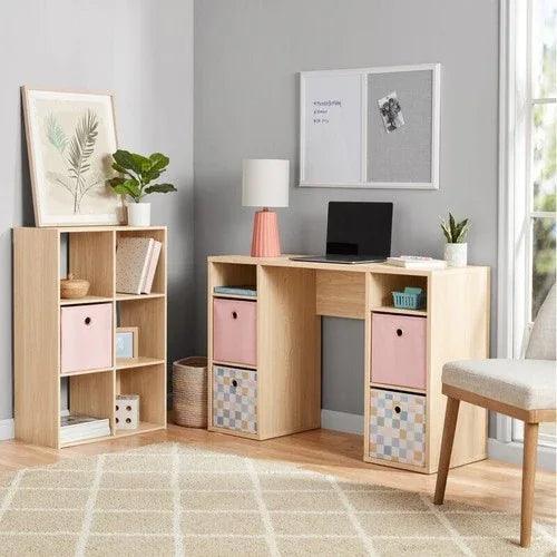4-Cube Storage Desk – 47” Workstation with Shelves for Home Office or Study - Dazzling Beauty Solution