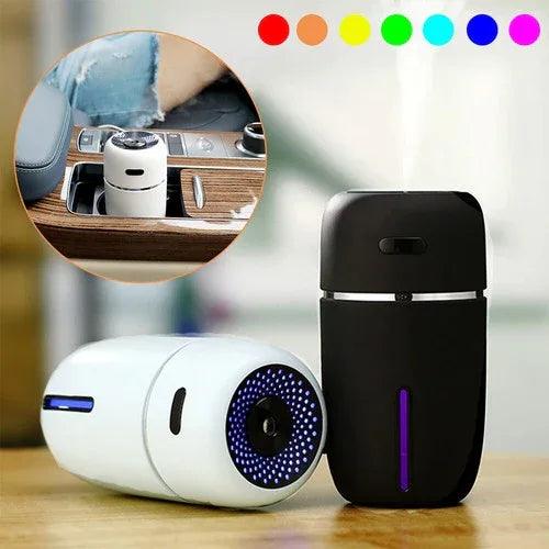 200ml Portable LED Humidifier & Aroma Diffuser – USB Powered with 7-Color Light - Dazzling Beauty Solution