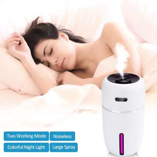 200ml Portable LED Humidifier & Aroma Diffuser – USB Powered with 7-Color Light - Dazzling Beauty Solution