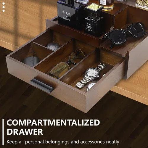 Elegant 3-Tier Cologne Organizer with Hidden Drawer - Dazzling Beauty Solution