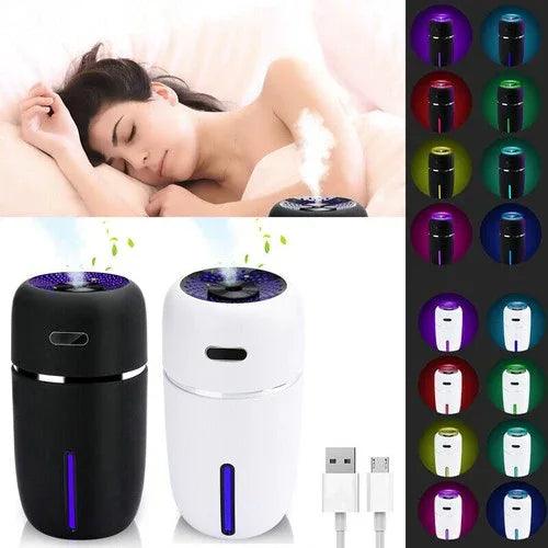 200ml Portable LED Humidifier & Aroma Diffuser – USB Powered with 7-Color Light - Dazzling Beauty Solution